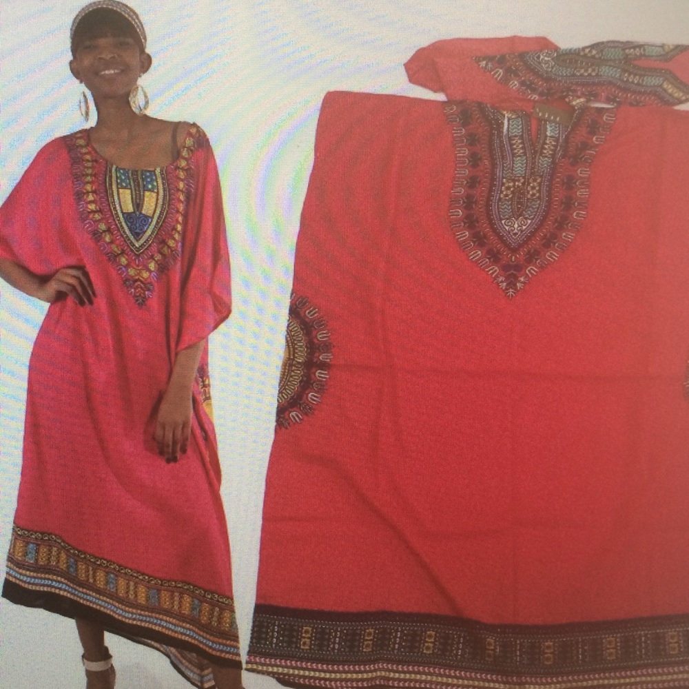 100% Rayon Kaftans. One size fits mosts.60bust.